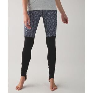 Lululemon Wunder Under Stirrup Leggings Dramatic Static Black White Size 4